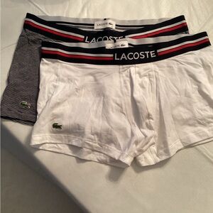 Lacoste Men's White and Navy Boxer Briefs New Size XL